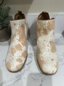 Zapatos Sofft Sacora Botines Estampado Vaca Mujer Talla 9.5 M Plantilla Cuero Usado Una Vez - Imagen 1 de 8