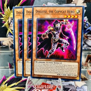 3x Yugioh Playset Disguise, the Copycat Hero DOOD-EN081 Common 1st Ed Near Mint - Picture 1 of 1