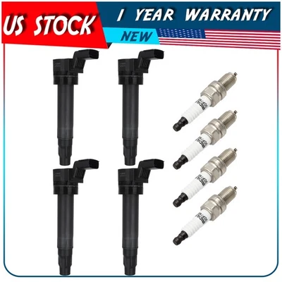 4 bobinas de ignição e vela de ignição para 2013 2014 2015 Chevrolet Spark 1.2L L4 - Imagem 1 de 4