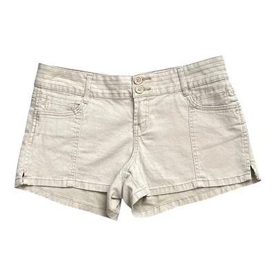 ZANA DI женщин размер 13 винтажный Y2K хаки бежевый желтовато-коричневый заниженной Booty шорты - Изображение 1 из 4