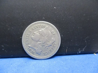 1874 United States 3CN Three Cent Nickel VF Very Fine Coin - Image 1 of 2