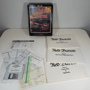 Red Baron PC Game 1991 Dynamix Flight Sim PC 3,5" floppy disk completo vintage - Foto 1 di 8