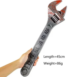 JUMBO Realistic Plastic BLOODY CRESCENT WRENCH Costume Accessory Halloween Prop - Picture 1 of 3