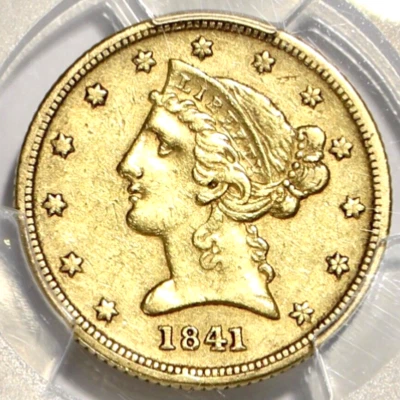 1841-D Gold $5 Half Eagle PCGS XF-40 Small D - Rare Dahlonega Branch Mint Coin! - Image 1 of 4