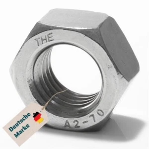 Tuerca hexagonal DIN 934 acero inoxidable A2 V2A M2 M3 M4 M5 M6 M8 M10 a M64 - Imagen 1 de 232