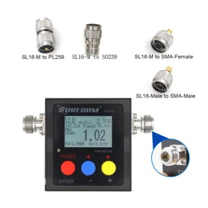 SURECOM SW-102 Cyfrowy miernik mocy i SWR UHF / VHF 125-525 MHz z 4 adapterami - Zdjęcie 1 z 10