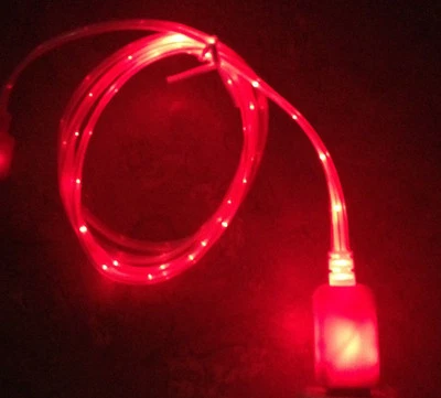 ROPE LIGHT LED 3ft data sync charger power cable FOR UNIVERSAL micro USB ANDROID - Image 1 of 2