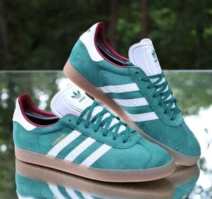 Adidas Gazelle Green Burgundy Men’s Size 10.5 White Custom IF1016 - Picture 1 of 11