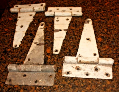 Juego de 4 bisagras de correa en T recuperadas para puerta de granero vintage de 8" Foto 1 de 4
