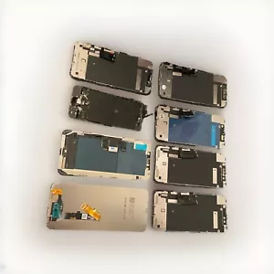 Lot of 7 iPhones Screen Cracked Glass BAD LCD + 1 Other Broken Screen - Picture 1 of 6