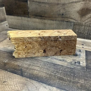 Michael Elkan Studio Mid Century Moderno Artesanal Arce Burl Caja de Madera con Tapa - Imagen 1 de 13