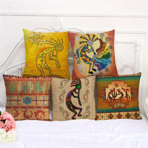 African Murals Pillowcase 45*45cm Cartoon Home Decor Boho Throw Pillow Covers