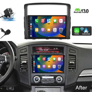 FOR MITSUBISHI PAJERO 06-14 9"ANDROID 13 CARPLAY CAR RADIO GPS WIFI RDS 32G +CAM - Picture 1 of 16