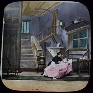 FOTO DE HISTORIA VICTORIANA LITTLE JIM NO1 C1885 Magic Lantern Slide HISTORIA SOCIAL - Imagen 1 de 3