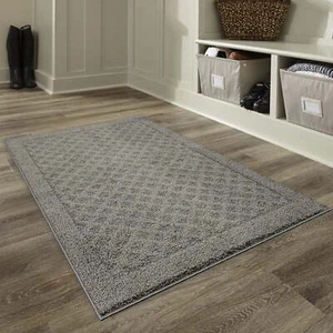 Gray Indoor Non Slip Accent Rug Stain and Fade Resistant Carpet Rug 2'6"X3'10" - Picture 1 of 7