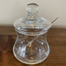 Vintage Princess House Heritage Condiment Jar With Lid And Spoon 4 3/8" x 2 1/4