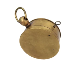 Antique 19th Century Solid Brass Watchman’s Time Clock – Round Patrol Clock - Picture 1 of 8