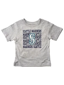 Seattle Mariners Baseball Toddler Boys Gray Logo T-Shirt Tee Shirt - Picture 1 of 2