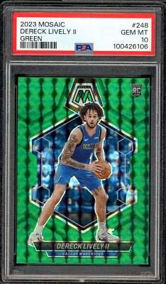 Dereck Lively II Rookie Card 2023-24 Mosaic Green (pop 10) #248 PSA 10 - Image 1 of 2