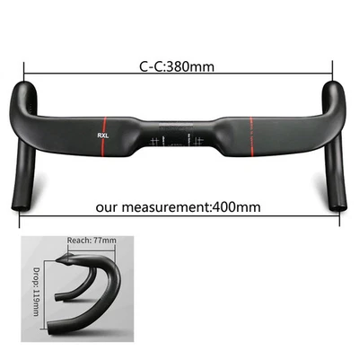 Carbon Road Bicycle Handlebar Internal Routing Drop Bars 31.8mm 400/420/440mm - Image 1 of 4