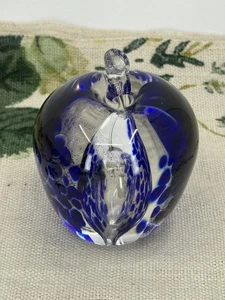 PISAPAPELES VINTAGE SCHEARNE vidrio arte azul manzana fruta 8 cm - Imagen 1 de 6