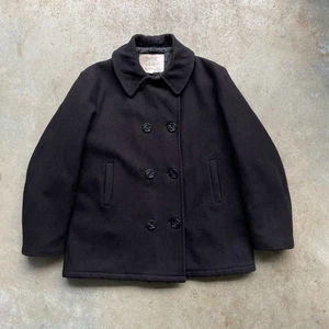 Vintage US Navy Peacoat Wool Jacket Men’s Large Regular USA Made - Picture 1 of 5