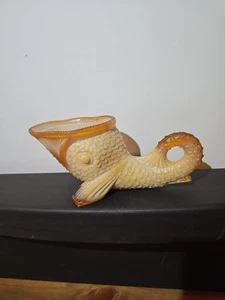 EAPG Greentown Glass Golden Agate Dolphin - Picture 1 of 6