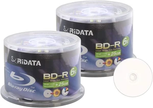 100 Pack  6X BD-R BDR 25GB Single Layer Blue Blu-Ray White Inkjet Hub Pri - Picture 1 of 3