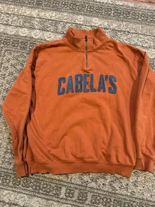 Cabela's 1/4 zip Heavy sweatshirt Size XL Regular, orange VGUC!! - Picture 1 of 5