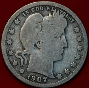 1907-S San Francisco Mint Silver Barber Quarter - Picture 1 of 2