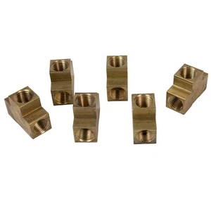 6 BRASS TEE Fittings EQUAL T 3/4" Female NPT Pipe Thread Tubing Air Fuel water - Picture 1 of 5