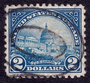 US Scott 572, 1923 United States Capitol, 2 $ deep blue, very fine used - Bild 1 von 1