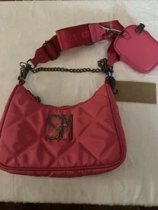 Steve Madden Rosa Flash Btamela Edredón Cartera Cambio Cartera 9 X 5 Correa para el Hombro - Imagen 1 de 10