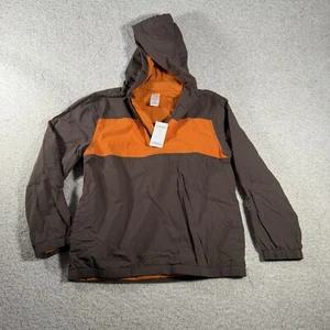 NWT Gymboree Youth 1/4 Zip Hoodie Jacket Coat Size Large 10/12 Brown And Orange - Picture 1 of 7