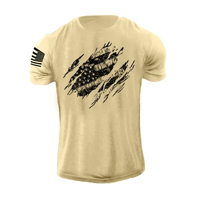 Nueva Camiseta Patriótica 100% Algodón Bandera Americana Envejecida Para Hombre EE. UU. Foto 1 de 2