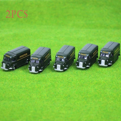 2pcs Model Postes Cars HO Scale 1:87 for Building Railway Train Scenery C10013 - Image 1 of 4