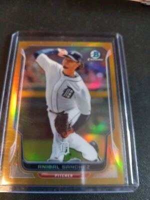 2014 Bowman Chrome Gold Refractor 77 Anibal Sanchez /50 - Image 1 of 3