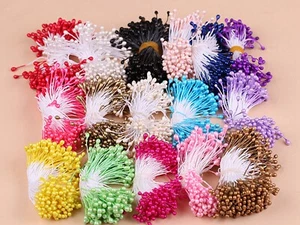 1400 Pcs Pearl Effect Artificial Flower Stamen Double Round Heads Cotton String - Picture 1 of 28