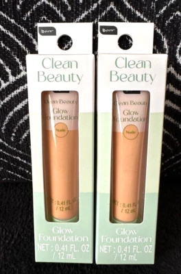 2pk B PURE NUDE CLEAN BEAUTY GLOW MEDIUM NIACINAMIDE ALOE FOUNDATION CONCEALER - Image 1 of 4