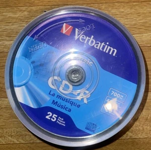 New VERBATIM Music CD-R 25pk 40x 700mb Factory Sealed - Picture 1 of 3