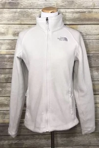 Womens NORTH FACE Khumbu Fleece Jacket Full Zip Hiking Winter Off White Sz Small - Picture 1 of 7