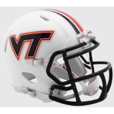 Virginia Tech Hokies NCAA Mini Speed Football Helmet Matte White - NCAA Cover