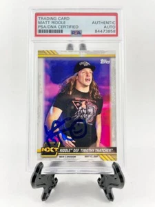 Matt Riddle Signed 2021 Topps WWE NXT Trading Card Autograph PSA DNA Slabbed - Picture 1 of 2