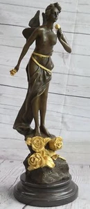 Bronze Sculpture Statue **SALE** Nude Fairy Fantasy Art Nouveau Winged Wood NR - Picture 1 of 10