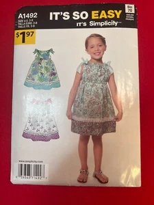 Simplicity 1492, CUT to Size 8, Child, Girls Dress, Complete - Picture 1 of 2