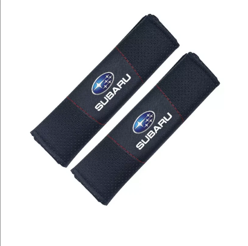 2PCS Pinhole Leather Car Seat Belt Covers Shoulder Pad Accessories for Subaru - Imagem 1 de 1