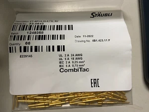 NEU STAUBLI 33.0543 KONTAKTSTIFTE MIT SOCKELSTECKER UND EINSATZ COMBITAC - Bild 1 von 3
