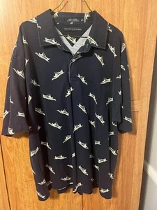 Tommy Hilfiger Polo Shirt Men's XXL Blue Nautica Boats Print - Picture 1 of 4