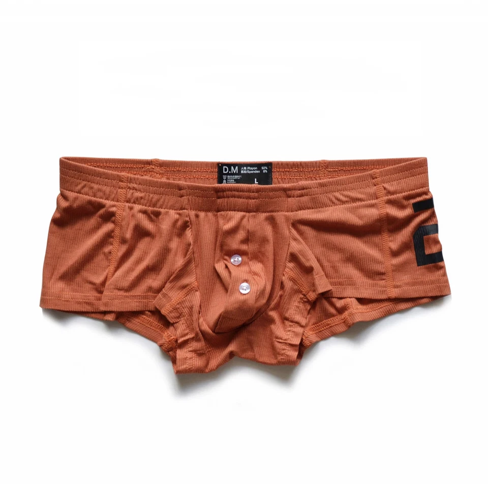 Ropa interior sexy para hombre Calzoncillos boxer suaves Pantalones cortos Calzoncillos Botón tiro bajo Foto 1 de 4