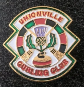 Unionville Curling Club Est. 1919 Pinback Ontario Canada Vintage - Picture 1 of 3
